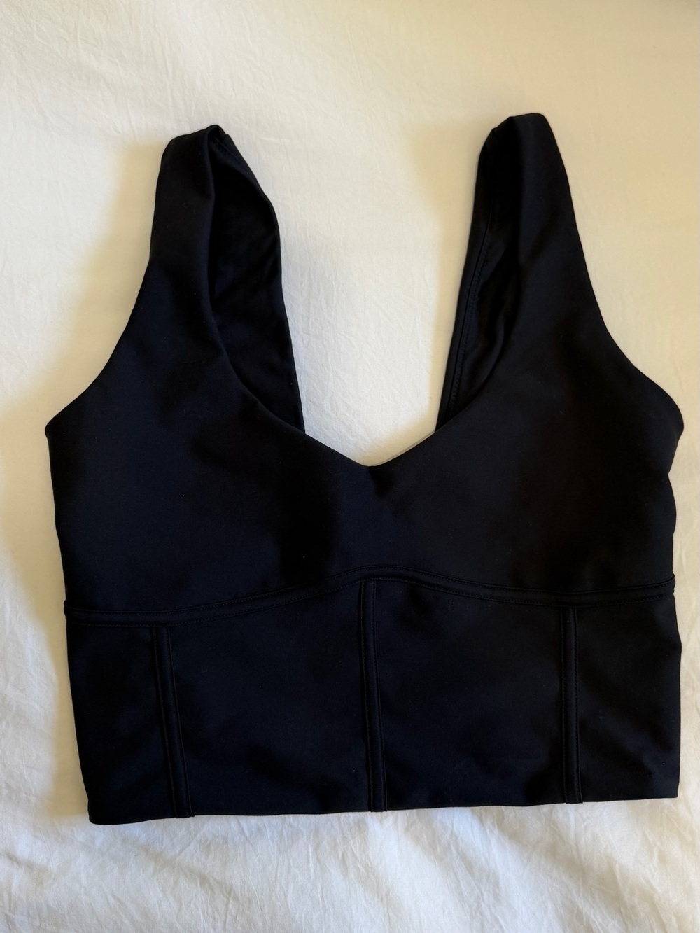 Abercrombie & Fitch Black Longline V-Neck Sports Bralette
